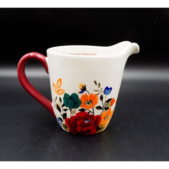 Pioneer Woman Timeless Floral 4 Cup Ceramic Measuring Cup Love Beyond Measure - Picture 1 of 9